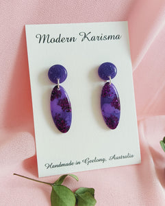 Purple Passion Oval Dangle Earrings