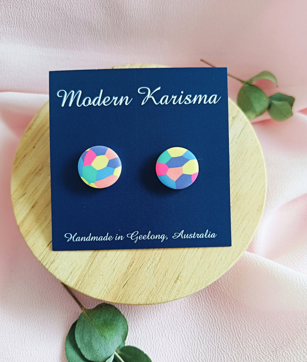 Rainbow Patch Stud Earrings