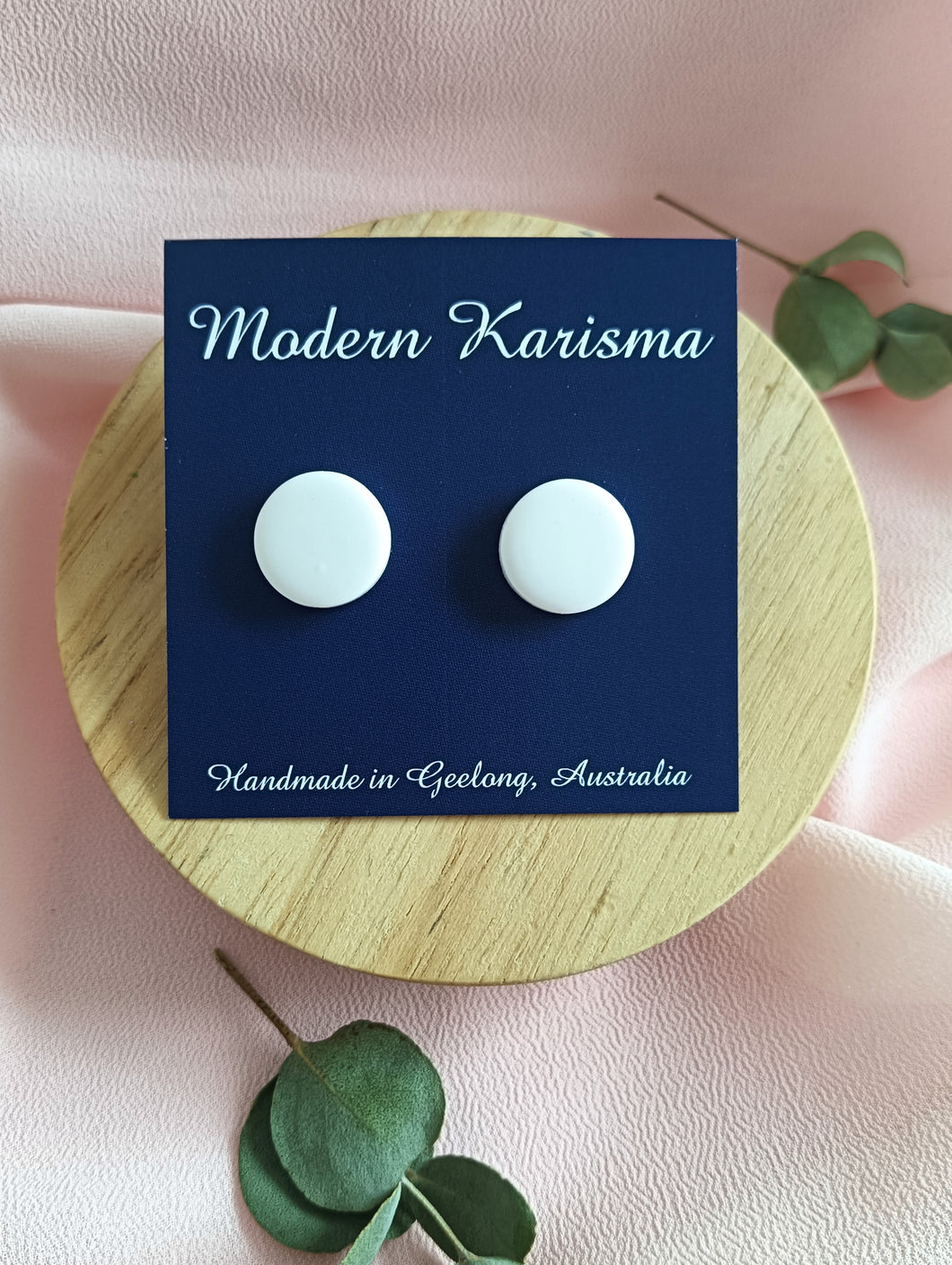 White Stud Earrings