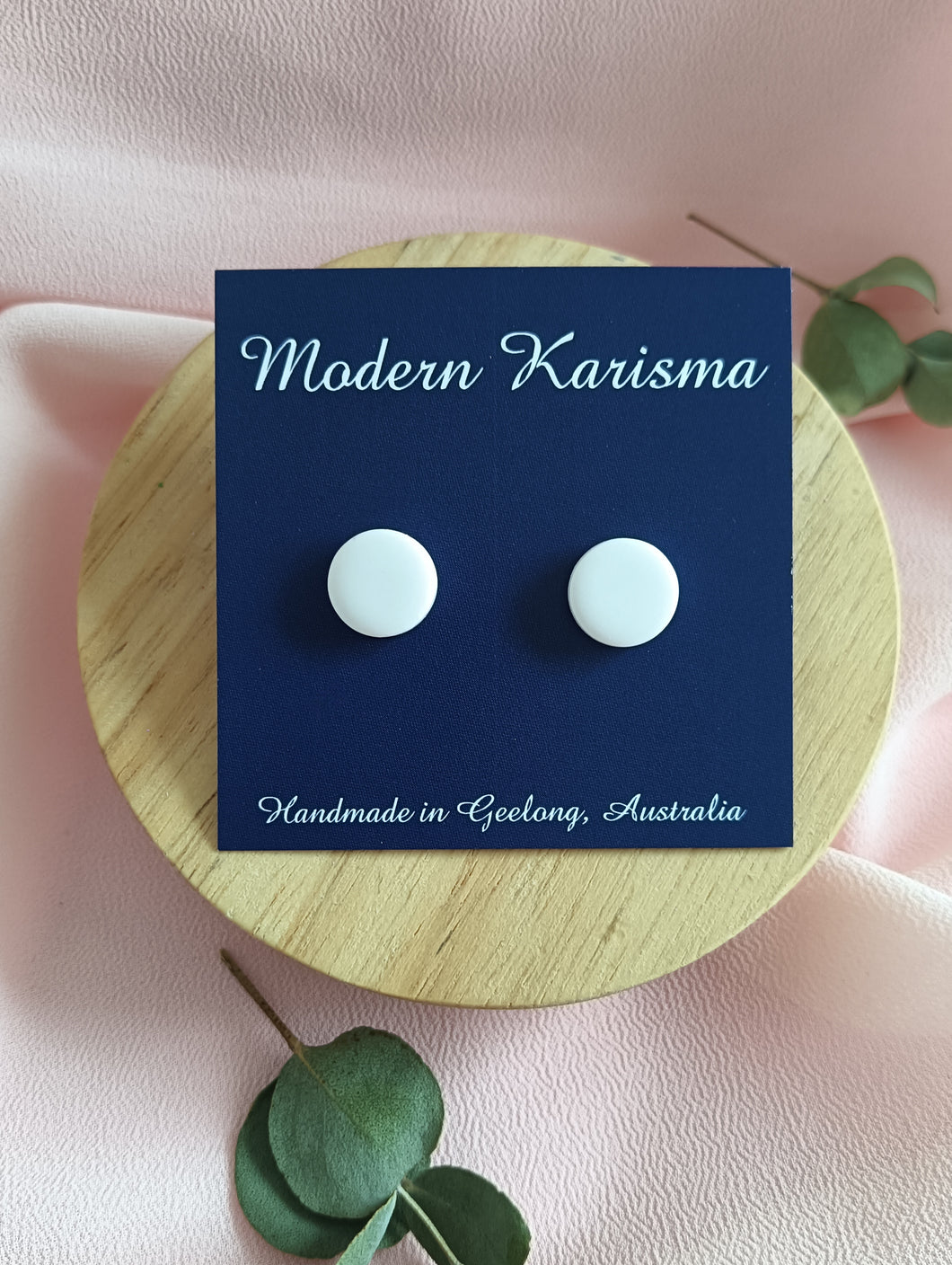 White Stud Earrings