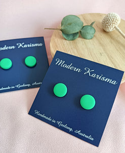 Green Stud Earrings