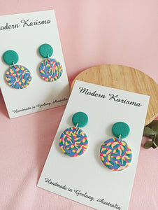 Rainbow Circle Dangle Earrings