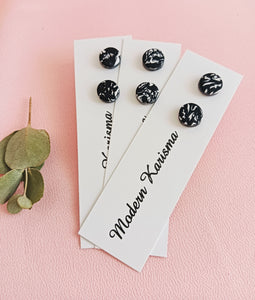 Monochrome Swirl Mini Studs