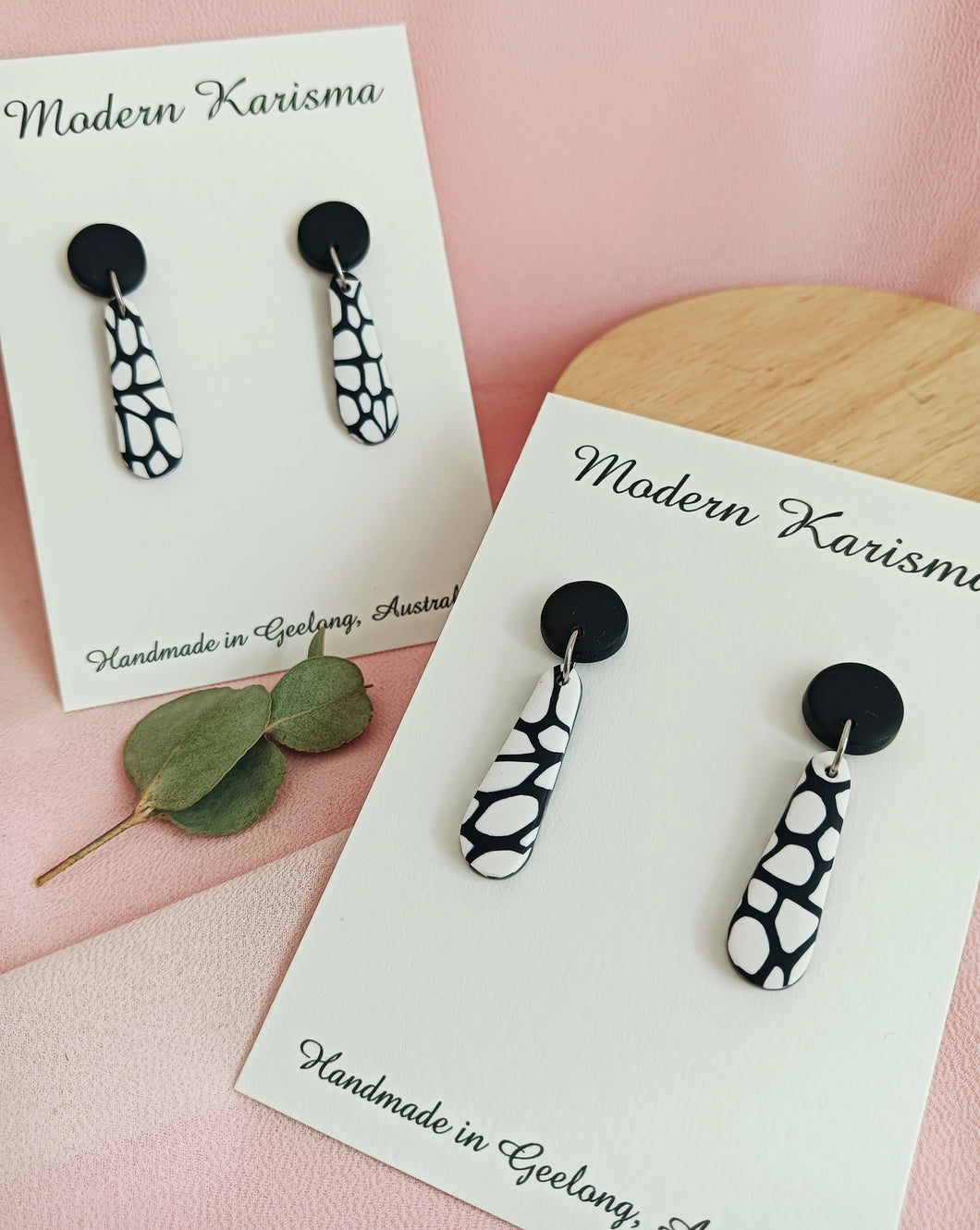 Black and White Mini Drop Dangles