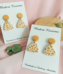 Giraffe Triangle Dangle Earrings