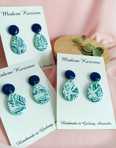 Ocean Swirl Teardrop Dangles