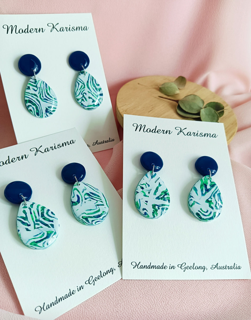 Ocean Swirl Teardrop Dangles