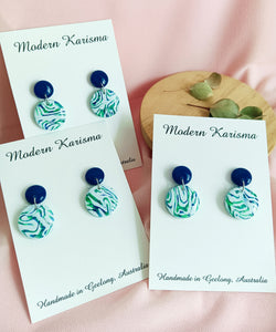 Ocean Swirl Mini Circle Dangles
