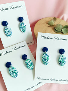 Ocean Swirl Mini Oval Dangles