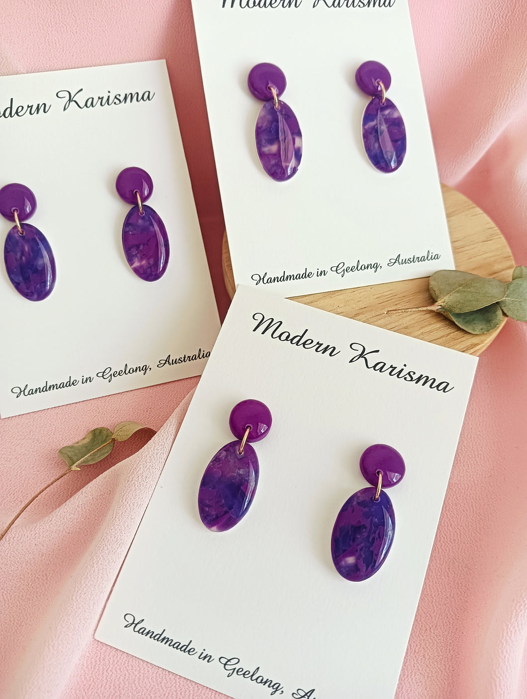 Purple Passion Mini Oval Dangles