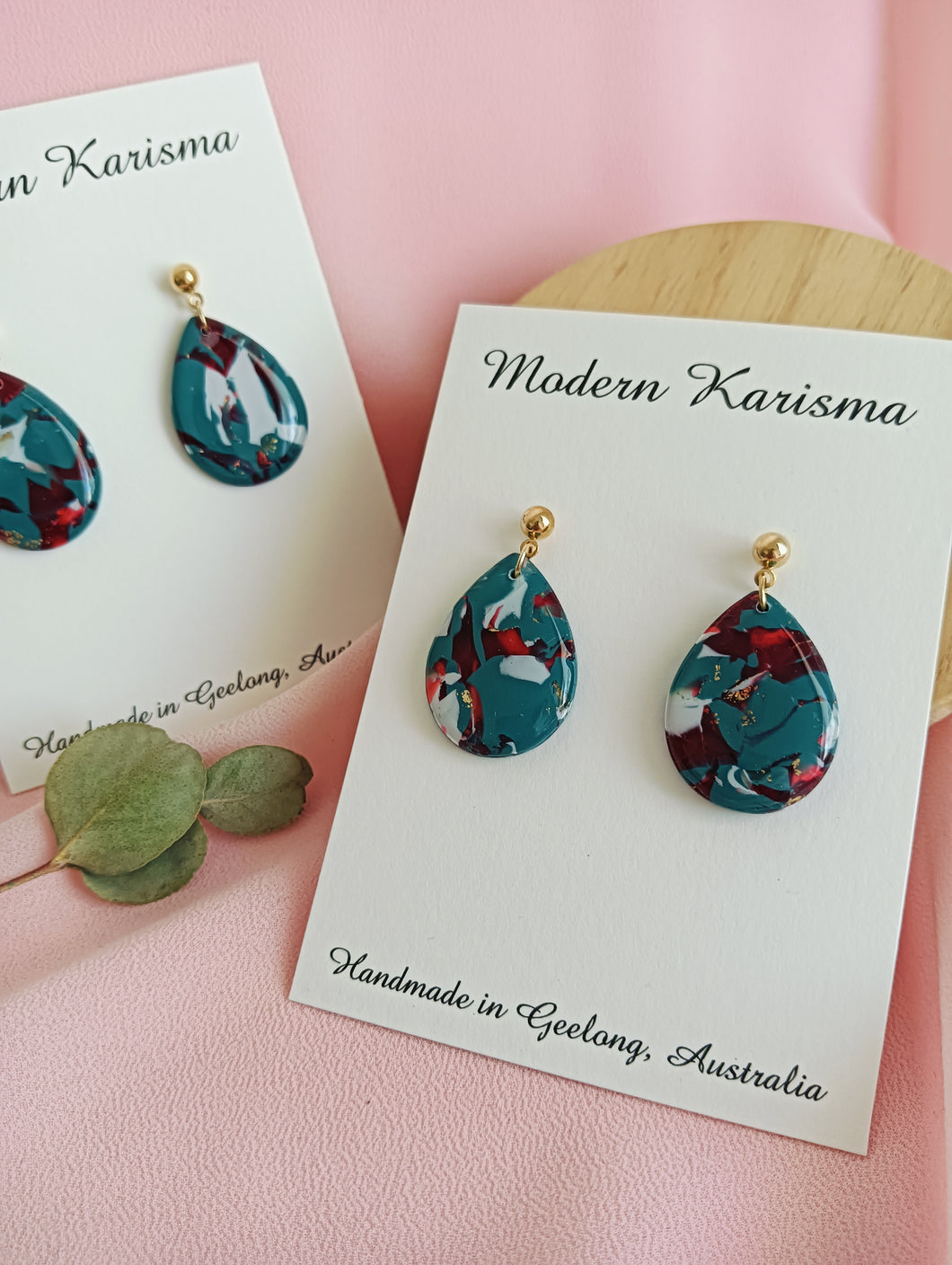 Christmas Swirl Teardrop Dangles