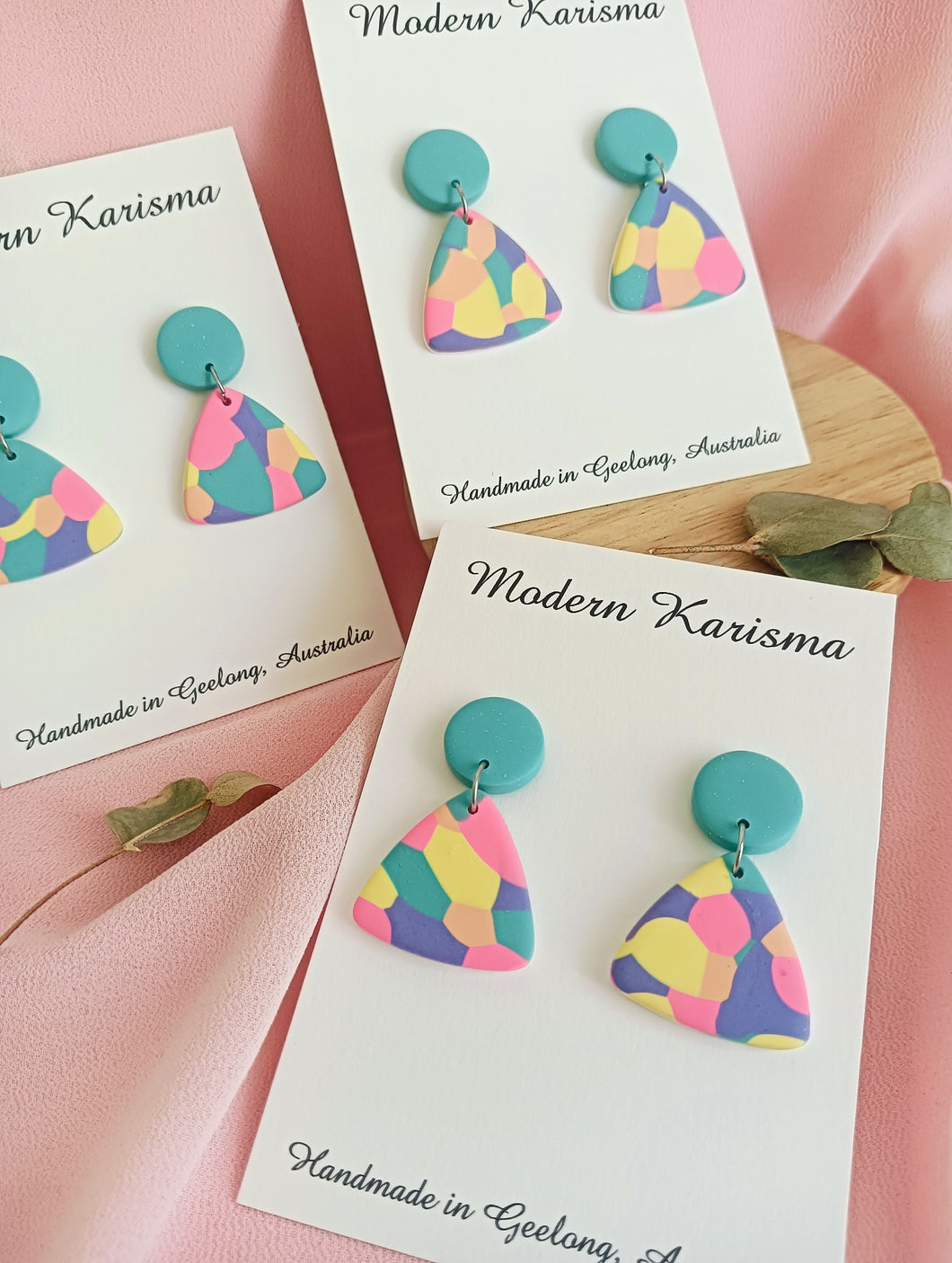 Rainbow Patch Triangle Dangles