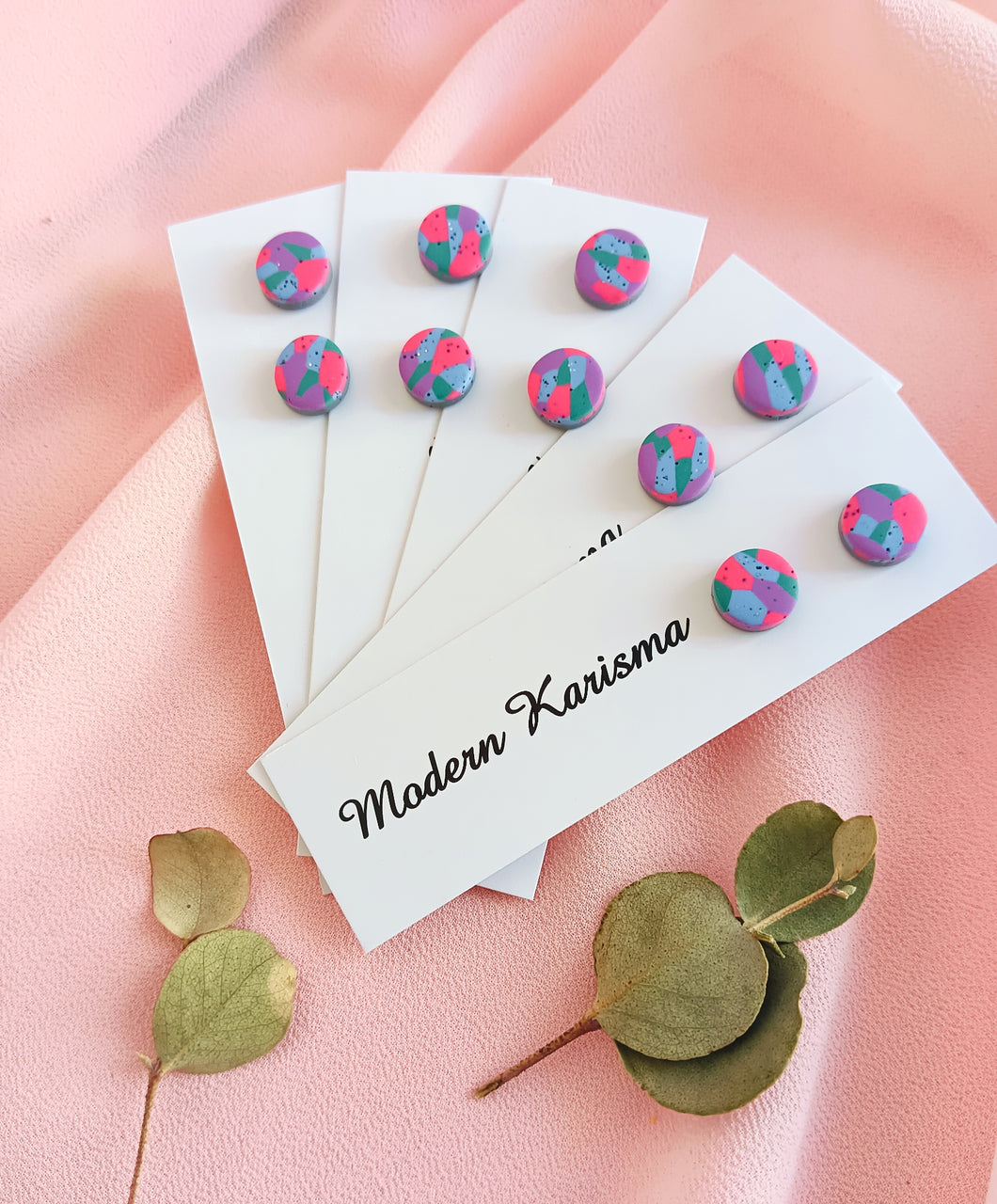 Speckled Rainbow Mini Studs