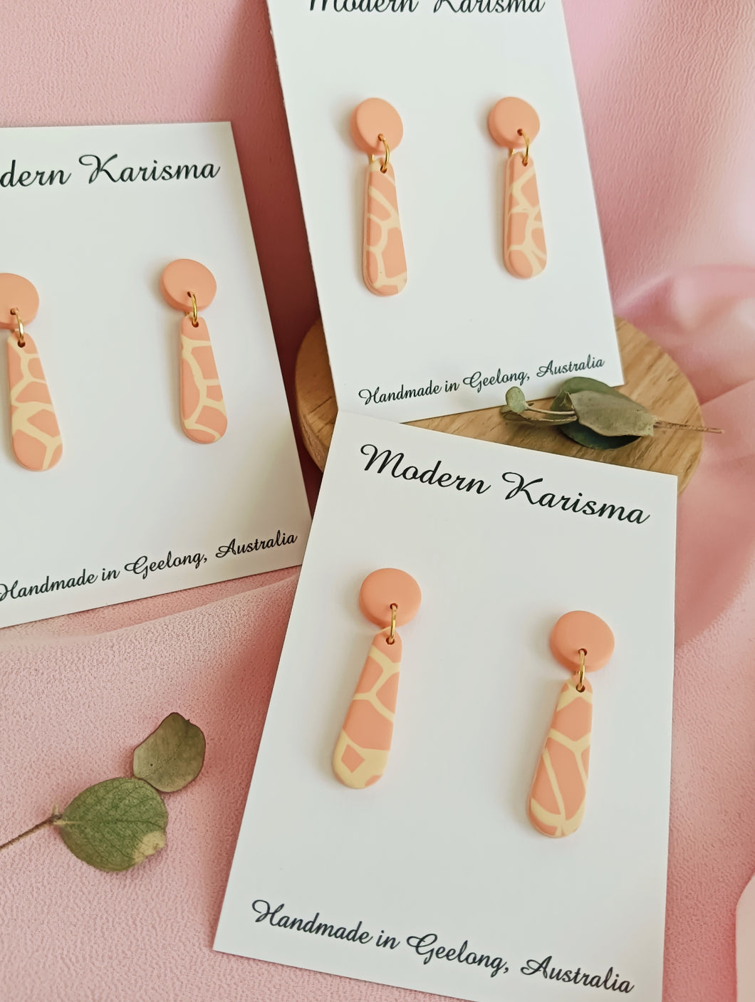 Orange Patch Mini Drop Dangles