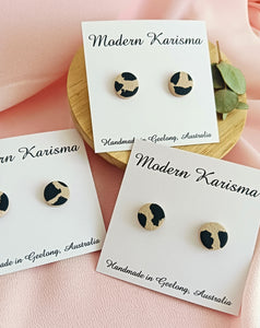 Cow Print Stud Earrings