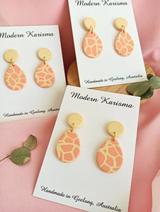 Orange Patch Teardrop Dangles