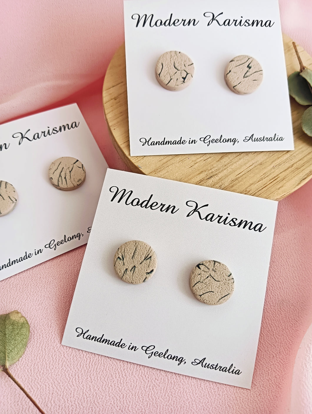 Latte Swirl Stud Earrings