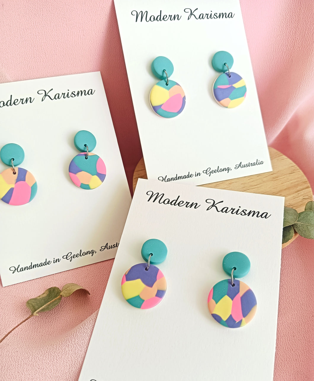 Rainbow Patch Mini Circle Dangles