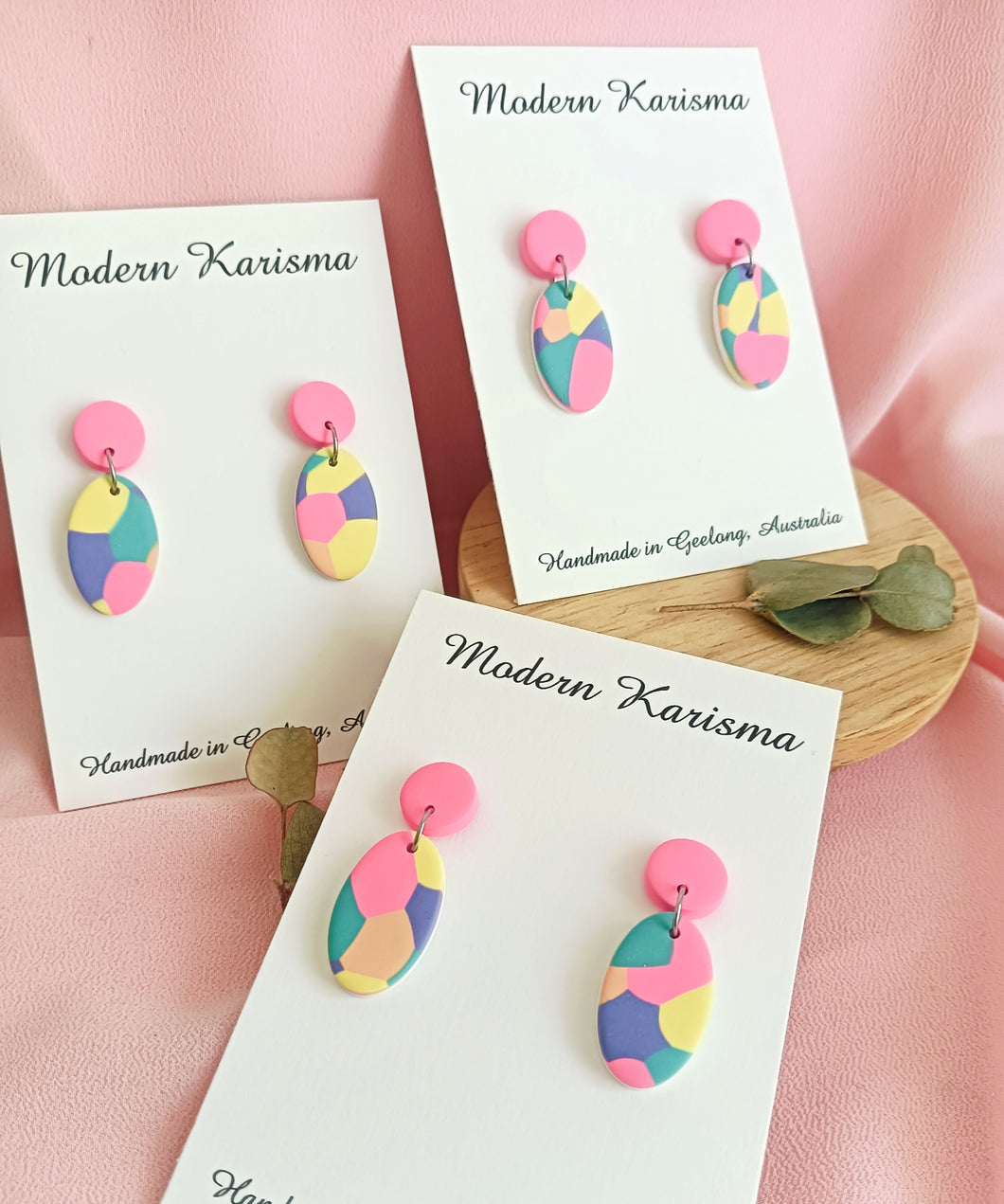 Rainbow Patch Mini Oval Dangles