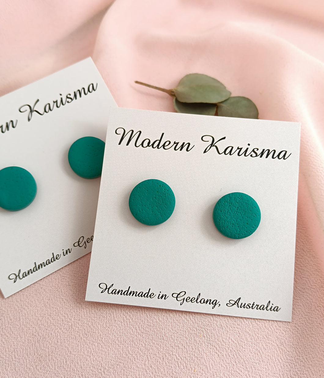 Textured Green Studs