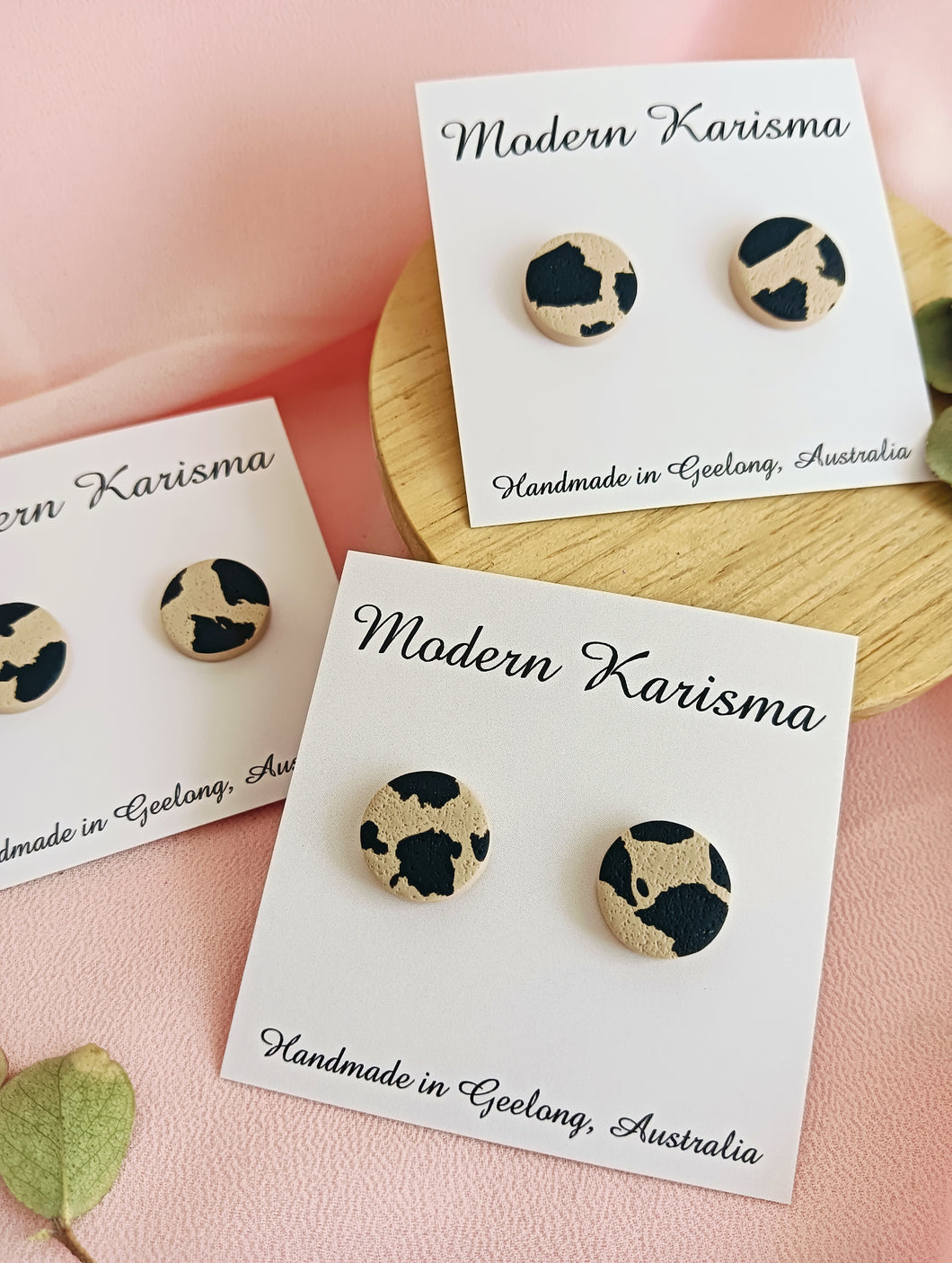 Cow Print Stud Earrings