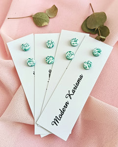 Green Swirl Mini Stud Earrings