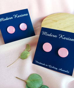 Shimmery Pink Studs