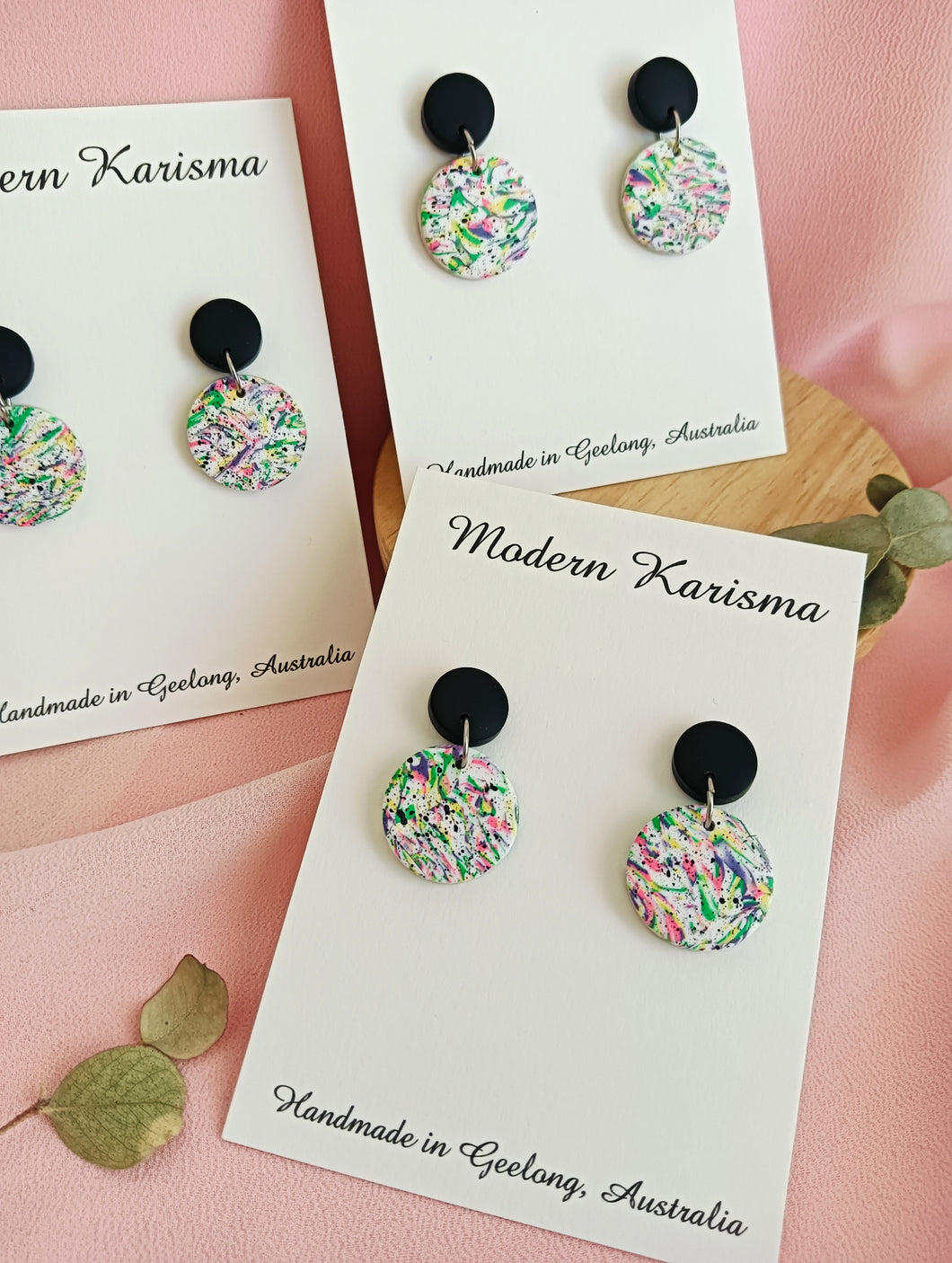 Graffiti Mini Circle Dangles