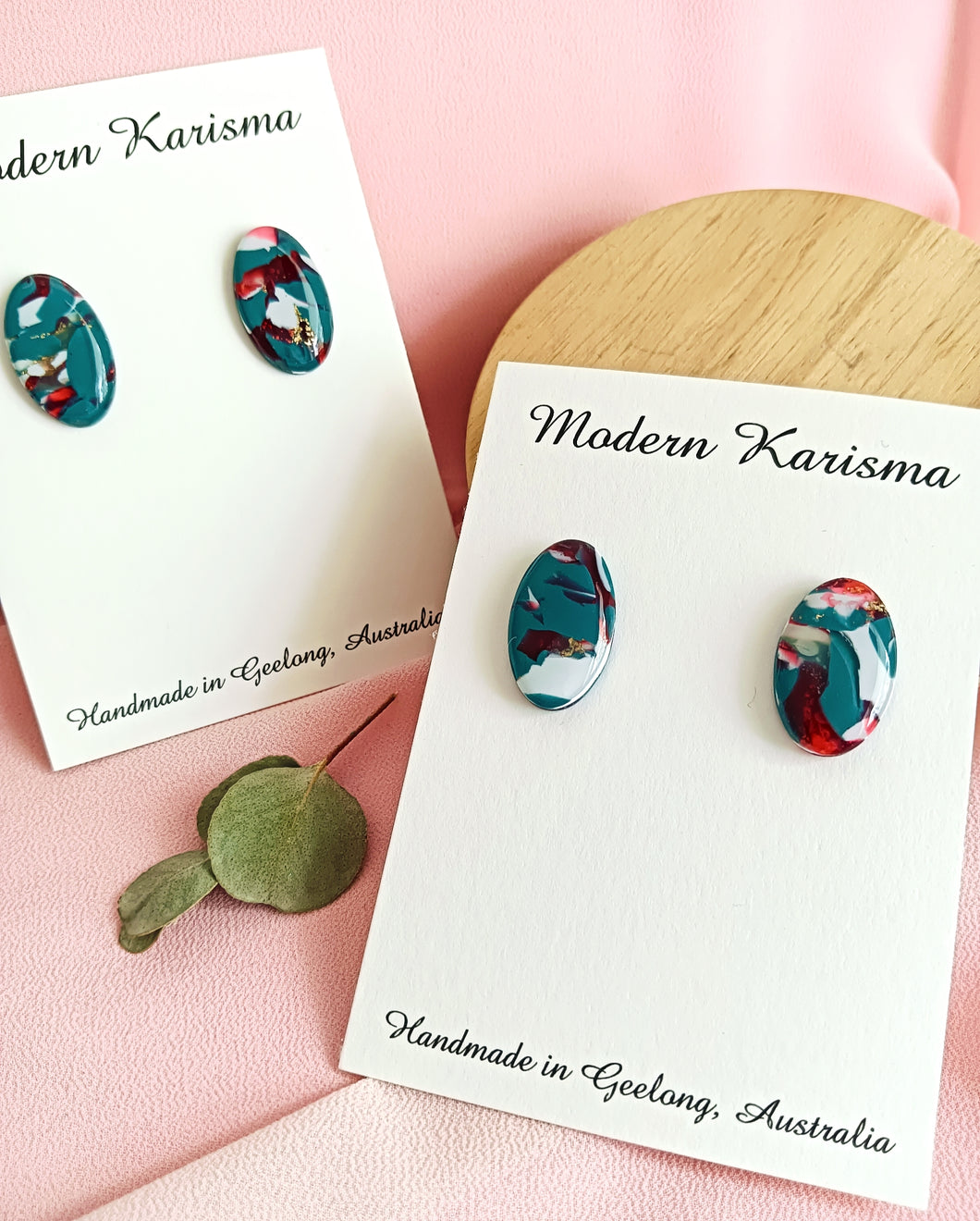 Christmas Swirl Oval Studs